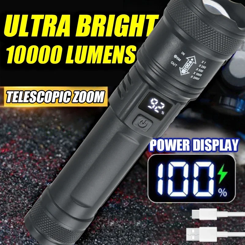 Fish Finder Battery - 9900LM potente torcia a LED Display